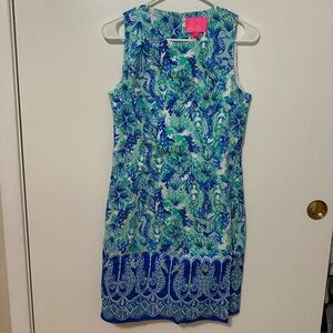 Lilly Pulitzer Mila Shift Dress Size 2 NWT Sea Glass Mermaids Seahorses Nautical